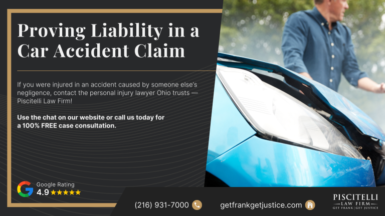 Proving Liability in a Car Accident Claim; Proving Negligence and Liability in a Car Accident_ Step-by-Step Guide; What is the Legal Definition of Negligence in Ohio; What to Do After a Car Accident to Protect Your Personal Injury Claim; Gathering Evidence for a Car Accident Claim; Damages in Car Accident Claims; The Role of a Car Accident Lawyer in Proving Liability; The Piscitelli Law Firm Represents Car Accident Victims in Ohio