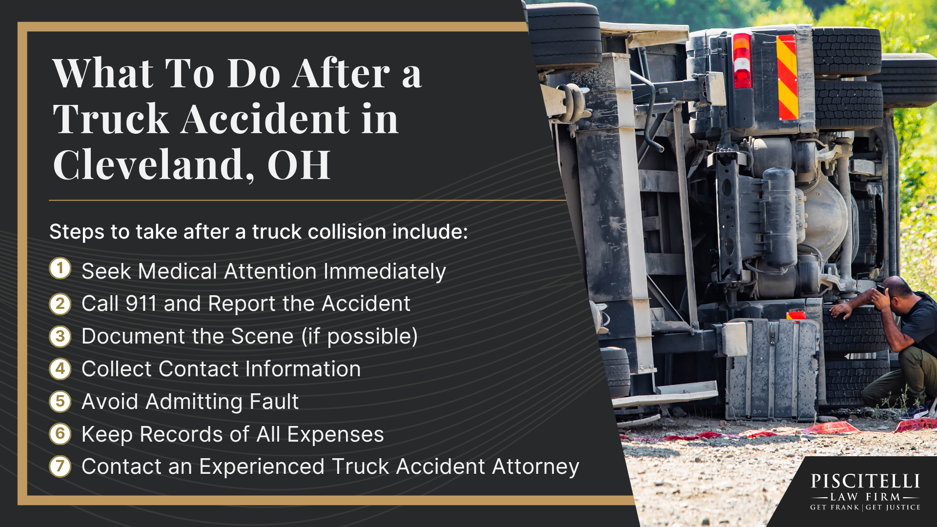 Why Hire a Cleveland Truck Accident Lawyer; Do You Have a Truck Accident Case; Who Can Be Held Liable in a Truck Accident Case; What To Do After a Truck Accident in Cleveland, OH