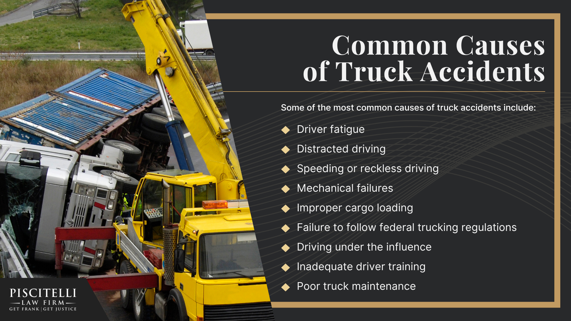 Meet Frank Piscitelli_ One of Toledo's Top Truck Accident Attorneys; What To Do After a Truck Accident in Toledo, OH; Gather Evidence for Your Truck Accident Claim; Common Damages in Truck Accident Claims; Who Can Be Held Liable in a Truck Accident Case; The Legal Process for Truck Accident Cases in Ohio; Common Causes of Truck Accidents
