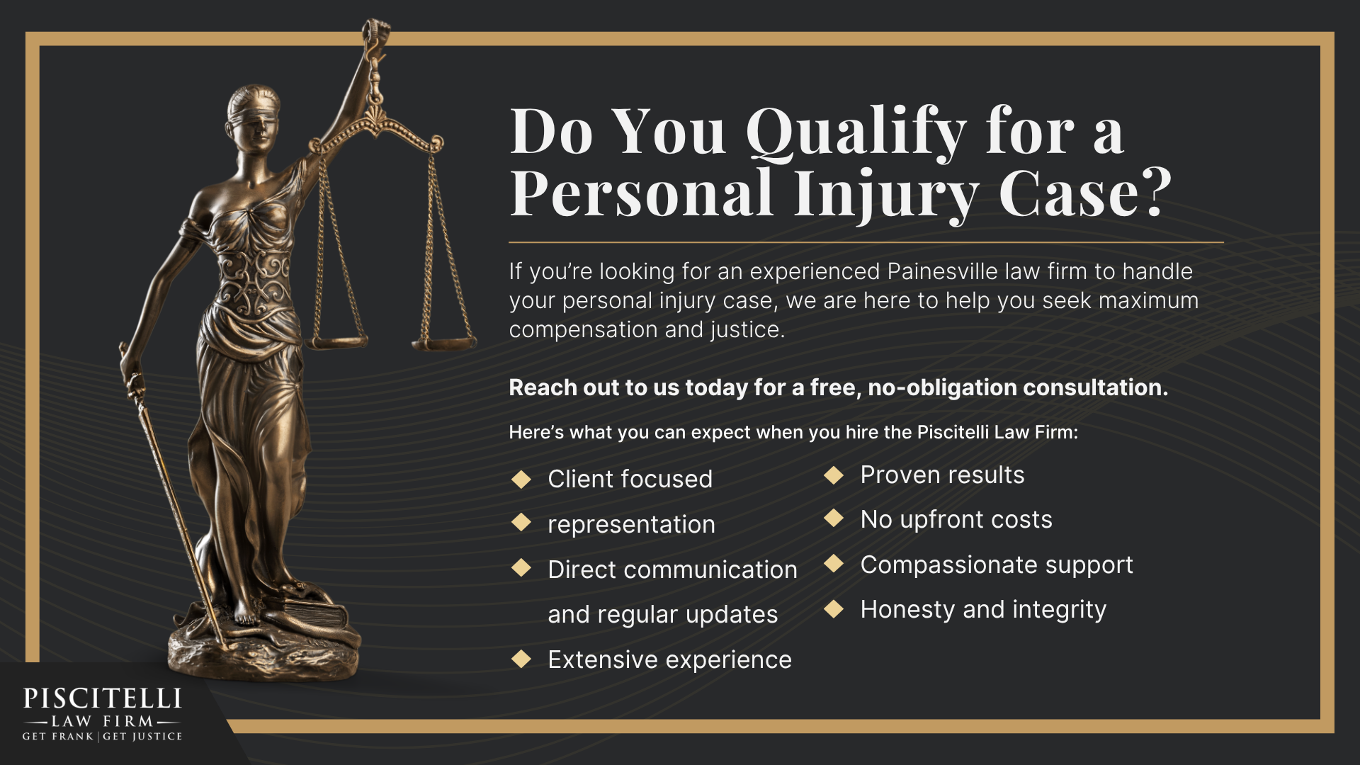 Meet Frank Piscitelli; Types of Personal Injury Cases We Handle; Meet Frank Piscitelli; Types of Personal Injury Cases We Handle; Gathering Evidence for a Personal Injury Case; Common Damages in Personal Injury Claims; The Legal Process for Personal Injury Lawsuits in Ohio; Do You Qualify for a Personal Injury Case