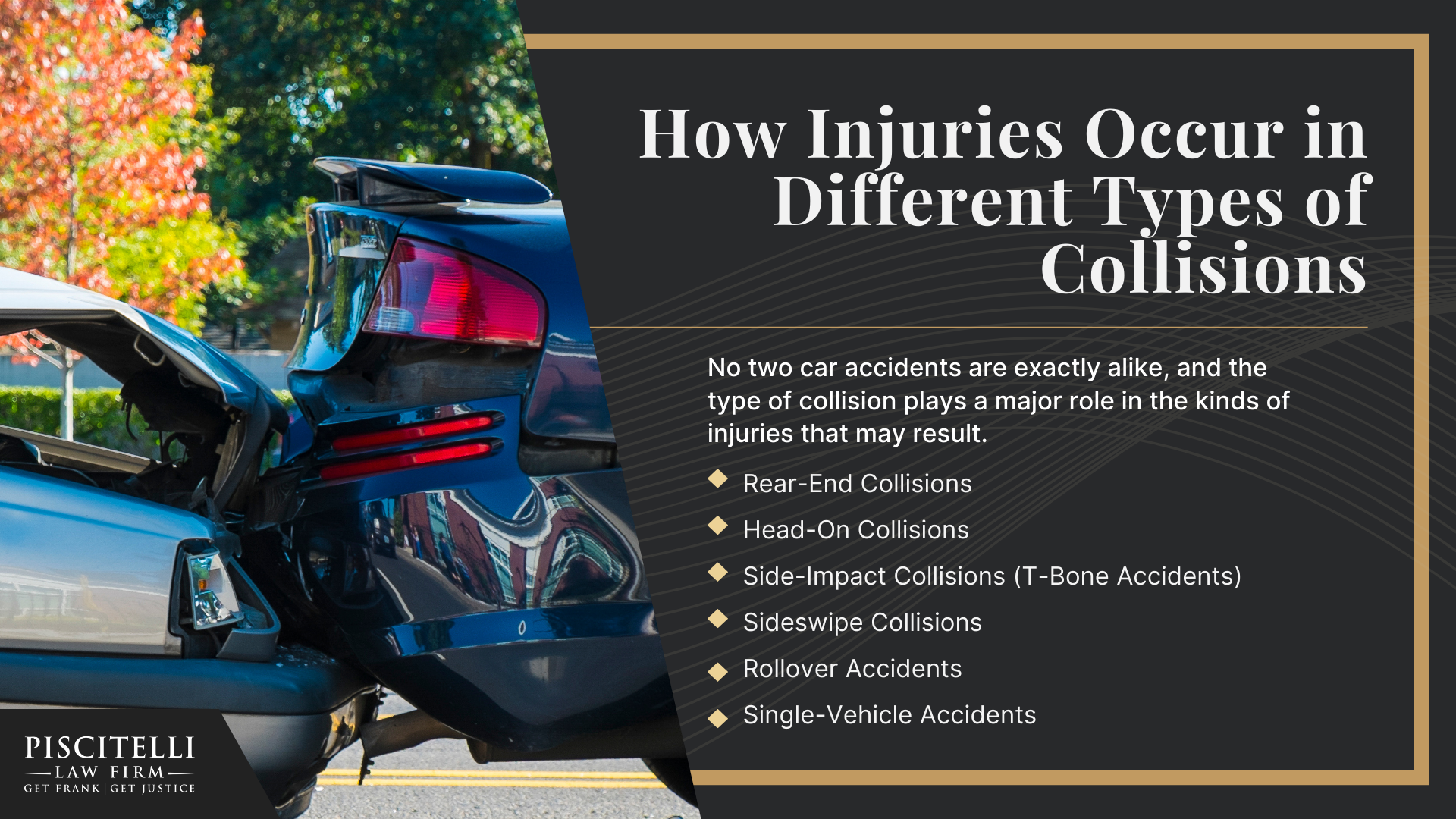 Car Accidents Can Result in a Wide Range of Injuries; Types and Causes of Car Accident Injuries; How Injuries Occur in Different Types of Collisions