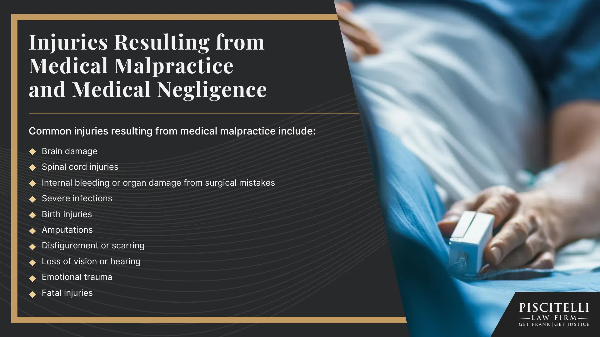 Meet Our Experienced Medical Malpractice Attorney_ Frank Piscitelli; The Legal Process for Medical Malpractice Cases in Ohio; Gathering Evidence for Medical Malpractice Claims; Damages in Medical Malpractice Cases; Types of Medical Malpractice and Medical Negligence; Injuries Resulting from Medical Malpractice and Medical Negligence