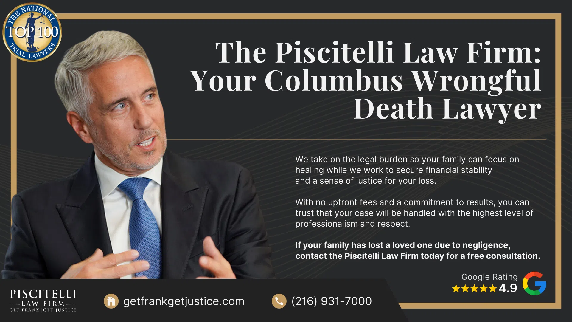 Meet Our Founder and Experienced Wrongful Death Attorney_ Frank Piscitelli; The Legal Process for a Wrongful Death Lawsuit in Ohio Explained; Who Can File a Wrongful Death Claim in Ohio; Actionable Steps to Take After a Wrongful Death in Ohio; Gathering Evidence for a Wrongful Death Lawsuit; Damages in Wrongful Death Cases;  Do You Qualify for a Cleveland Wrongful Death Case; The Piscitelli Law Firm_ Your Columbus Wrongful Death Lawyer
