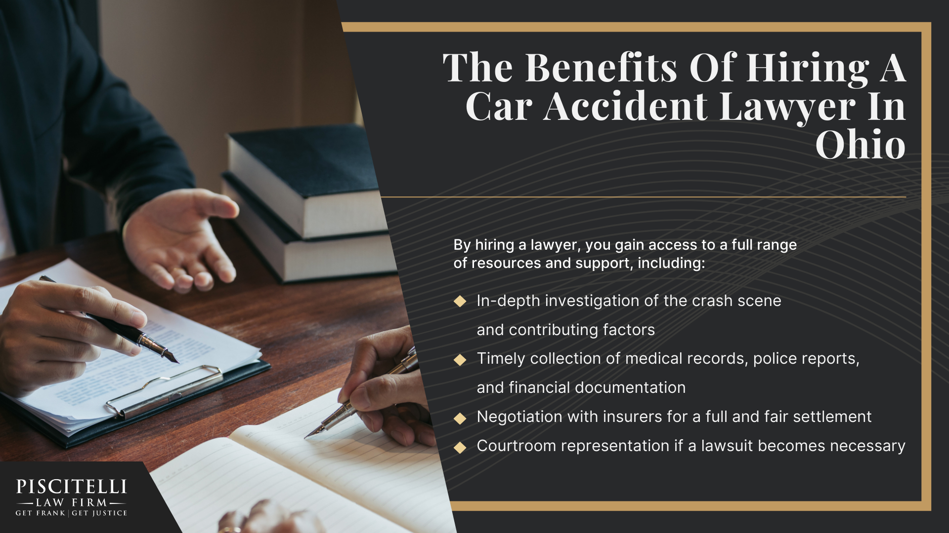 Understanding car accident claims vs. lawsuits in Ohio; The legal process for a car accident claim in Ohio; Evidence for a Car Accident Claim; Common Damages in Car Accident Cases; The benefits of hiring a car accident lawyer in Ohio