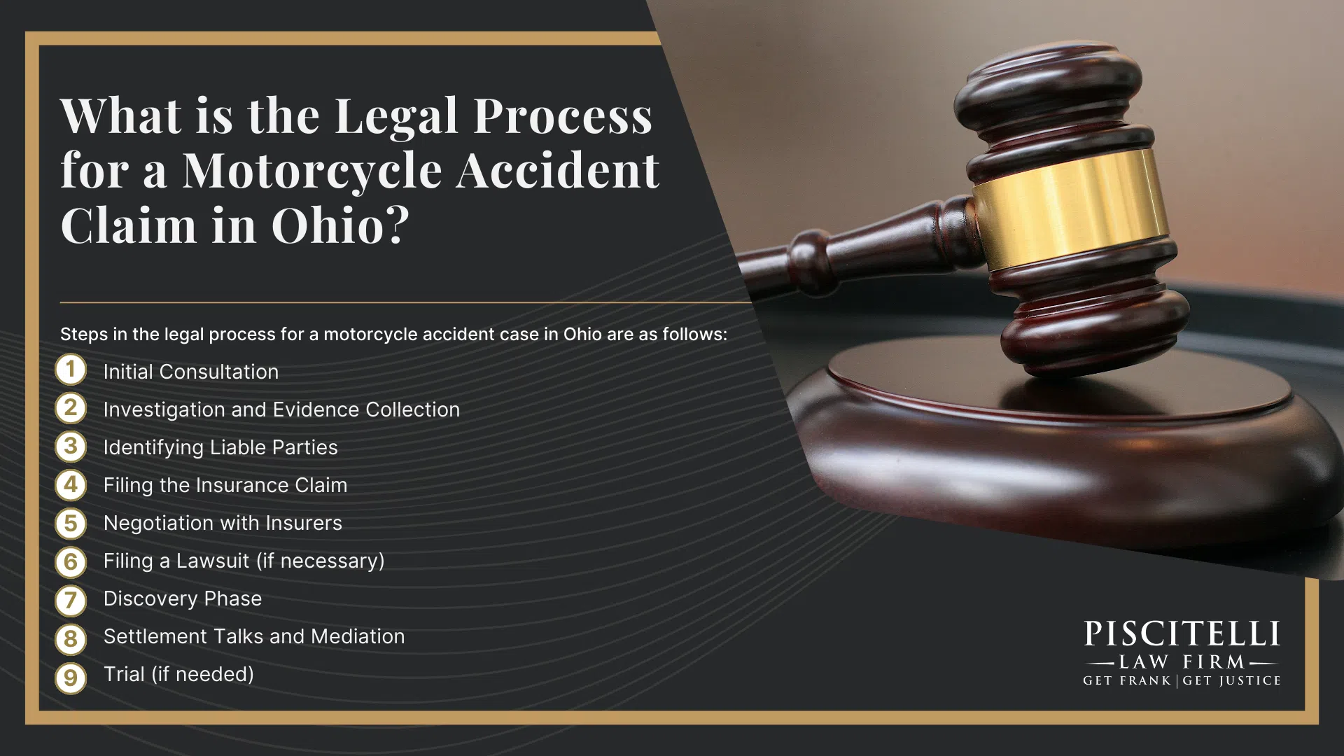 Meet Frank Piscitelli_ One of Mentor's Top Motorcycle Accident Attorneys; What to Do After a Motorcycle Accident in Mentor, OH_ Steps to Take; Gathering Evidence for a Motorcycle Accident Claim; Common Damages in Motorcycle Accident Cases; What is the Legal Process for a Motorcycle Accident Claim in Ohio