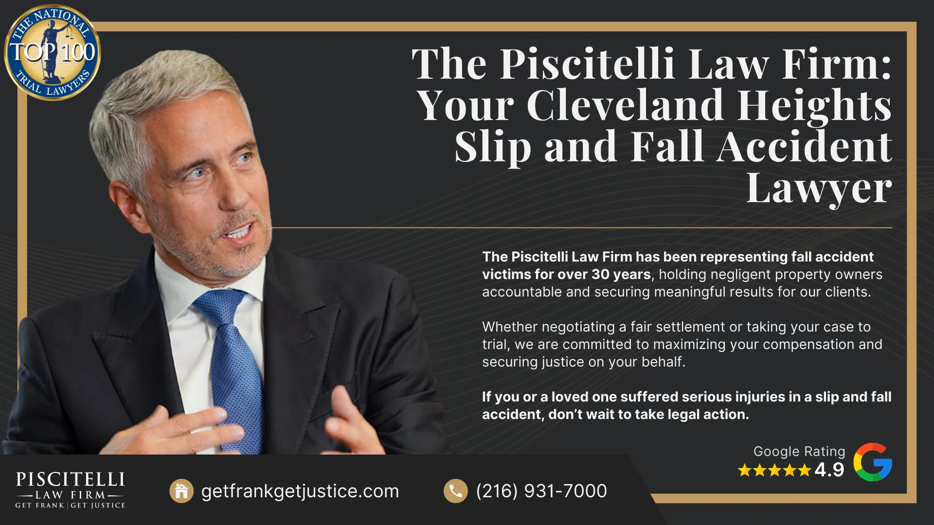 Meet Our Founder and Experienced Slip and Fall Attorney_ Frank Piscitelli; The Legal Process for Slip and Fall Claims in Ohio Explained; Gathering Evidence for a Slip and Fall Claim; Damages in a Slip and Fall Case; How to Prove Negligence in a Slip and Fall Case; Steps to Take After a Slip and Fall Accident in Ohio; Common Slip and Fall Injuries; Do You Qualify for a Slip and Fall Lawsuit; The Piscitelli Law Firm_ Your Cincinnati Slip and Fall Accident Lawyer