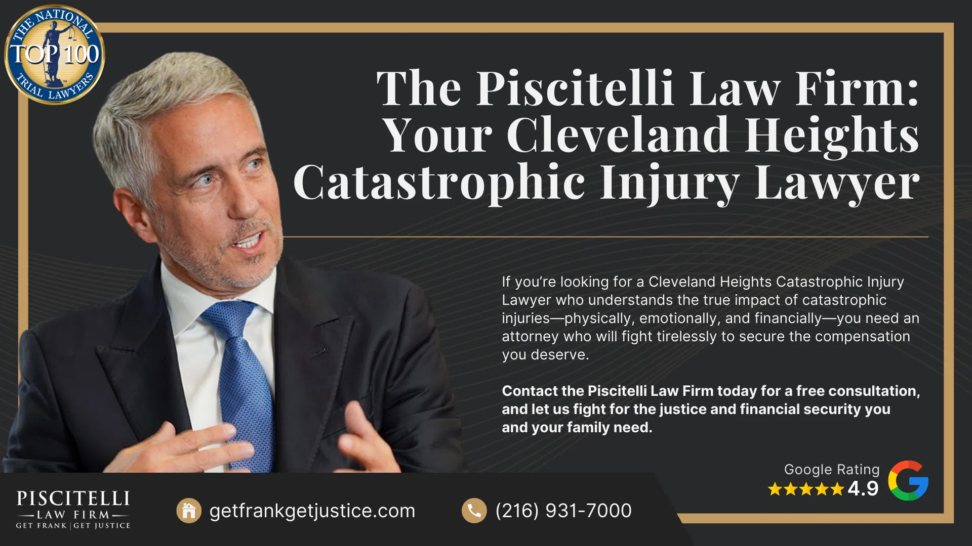 Meet Our Founder and Experienced Personal Injury Attorney_ Frank Piscitelli; The Legal Process for Catastrophic Personal Injury Claims in Ohio; Gathering Evidence for a Catastrophic Injury Lawsuit; Common Damages in Cases Involving Catastrophic Injuries; How Do Catastrophic Injuries Occur; How Do Catastrophic Injuries Occur (2); Types of Catastrophic Injuries and Related Health Challenges; Do You Qualify for a Catastrophic Injury Lawsuit; The Piscitelli Law Firm_ Your Cleveland Heights Catastrophic Injury Lawyer