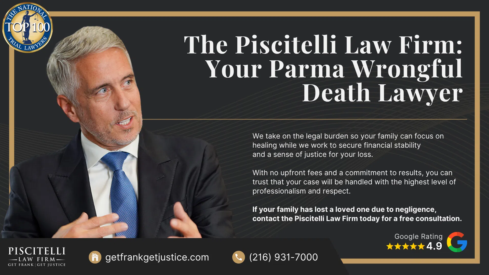 Meet Our Founder and Experienced Wrongful Death Attorney_ Frank Piscitelli; The Legal Process for a Wrongful Death Lawsuit in Ohio Explained; Who Can File a Wrongful Death Claim in Ohio; Actionable Steps to Take After a Wrongful Death in Ohio; Gathering Evidence for a Wrongful Death Lawsuit; Damages in Wrongful Death Cases;  Do You Qualify for a Parma Wrongful Death Case; The Piscitelli Law Firm_ Your Lakewood Wrongful Death Lawyer