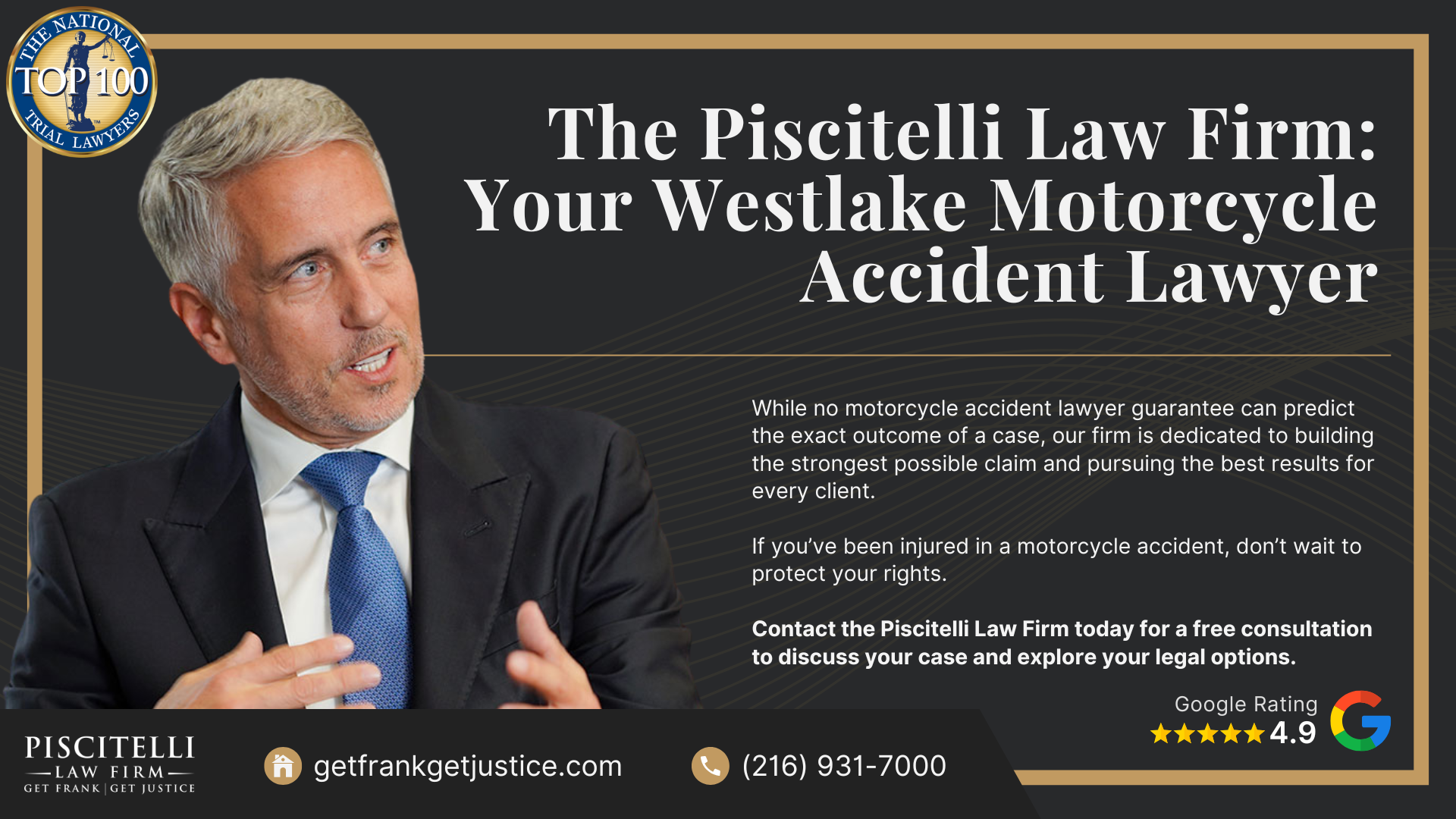 Meet Frank Piscitelli_ One of Westlake's Top Motorcycle Accident Attorneys; What to Do After a Motorcycle Accident in Euclid, OH_ Steps to Take; Gathering Evidence for a Motorcycle Accident Claim; Common Damages in Motorcycle Accident Cases; What is the Legal Process for a Motorcycle Accident Claim in Ohio; Common Causes of Motorcycle Accidents in Toledo, OH; Common Motorcycle Injuries; The Piscitelli Law Firm_ Your Westlake Motorcycle Accident Lawyer
