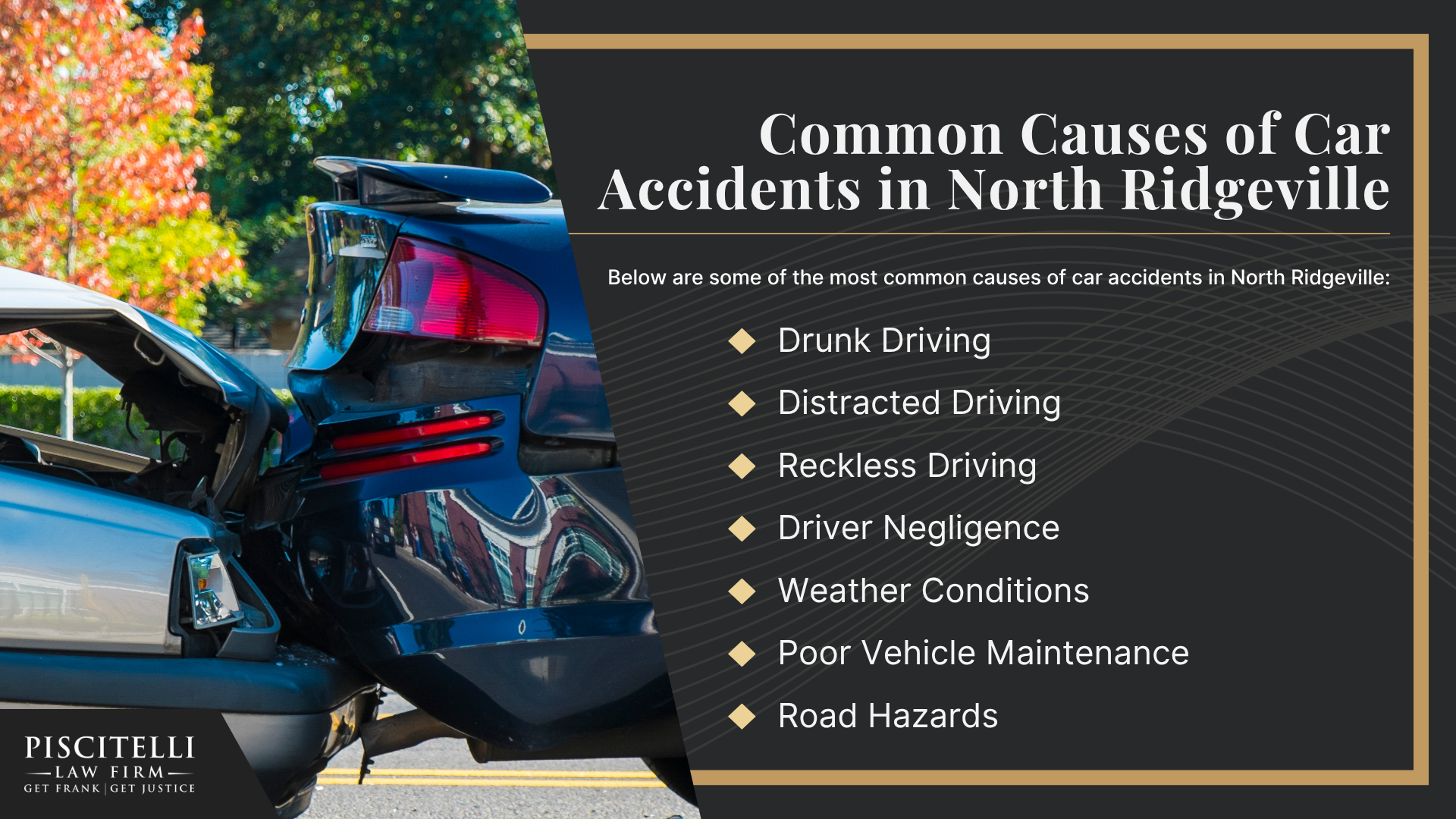 Meet Our Founder and Experienced Car Accident Attorney_ Frank Piscitelli; The Legal Process for Car Accident Claims in Ohio Explained; Gathering Evidence for a Car Accident Claim; Damages in Car Accident Cases Explained; Common Car Accident Injuries; Common Causes of Car Accidents in Westlake