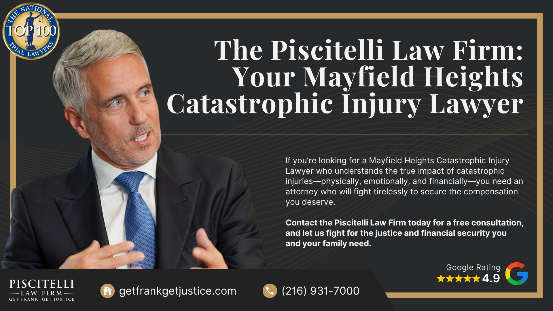 Meet Our Founder and Experienced Personal Injury Attorney_ Frank Piscitelli; The Legal Process for Catastrophic Personal Injury Claims in Ohio; Gathering Evidence for a Catastrophic Injury Lawsuit; Common Damages in Cases Involving Catastrophic Injuries; How Do Catastrophic Injuries Occur; Types of Catastrophic Injuries and Related Health Challenges; Do You Qualify for a Catastrophic Injury Lawsuit; The Piscitelli Law Firm_ Your Mayfield Heights Catastrophic Injury Lawyer