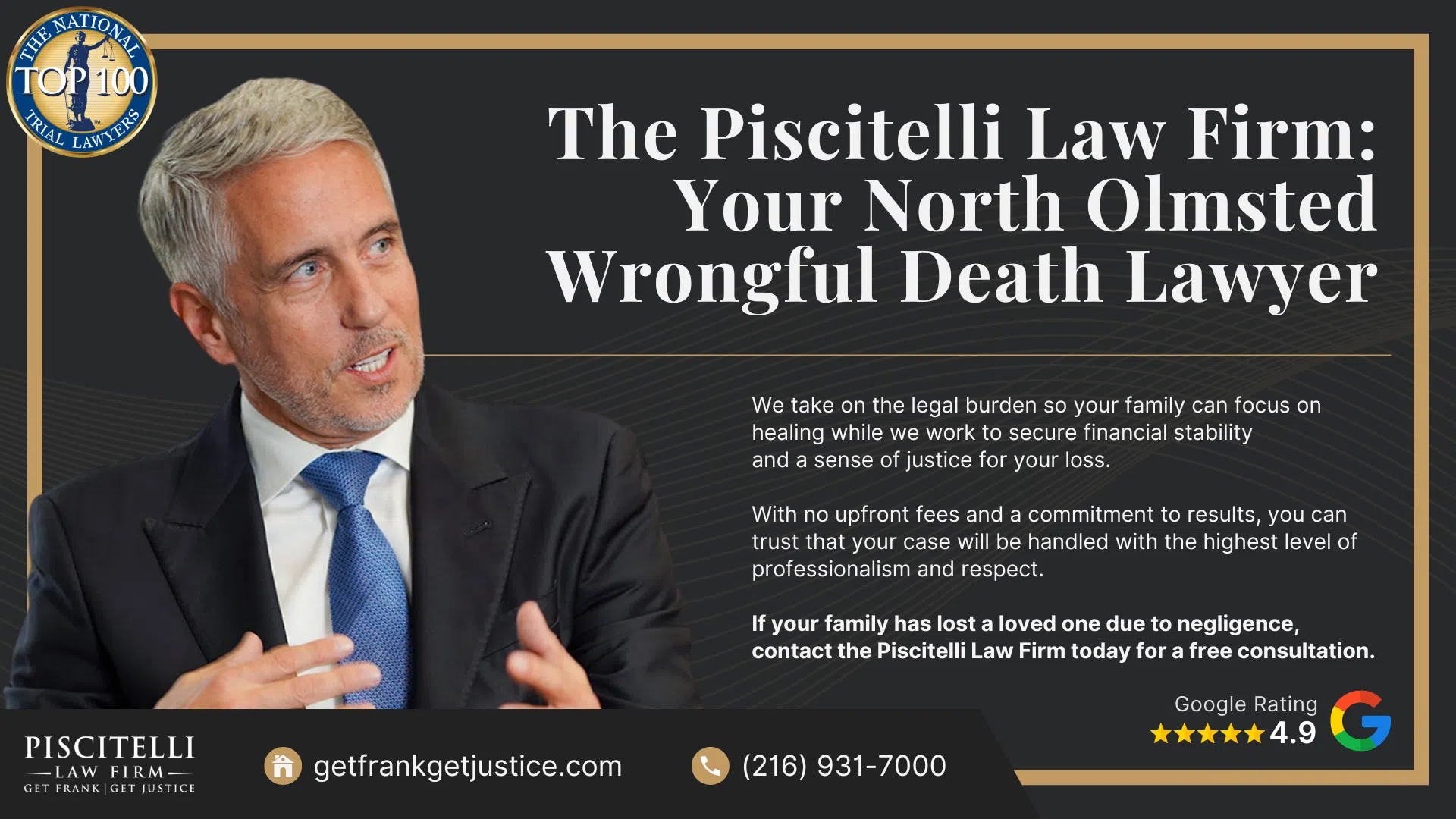 Meet Our Founder and Experienced Wrongful Death Attorney_ Frank Piscitelli; The Legal Process for a Wrongful Death Lawsuit in Ohio Explained; Meet Our Founder and Experienced Wrongful Death Attorney_ Frank Piscitelli; The Legal Process for a Wrongful Death Lawsuit in Ohio Explained; Actionable Steps to Take After a Wrongful Death in Ohio; Gathering Evidence for a Wrongful Death Lawsuit; Damages in Wrongful Death Cases; Do You Qualify for an North Olmsted Wrongful Death Case; The Piscitelli Law Firm_ Your North Olmsted Wrongful Death Lawyer