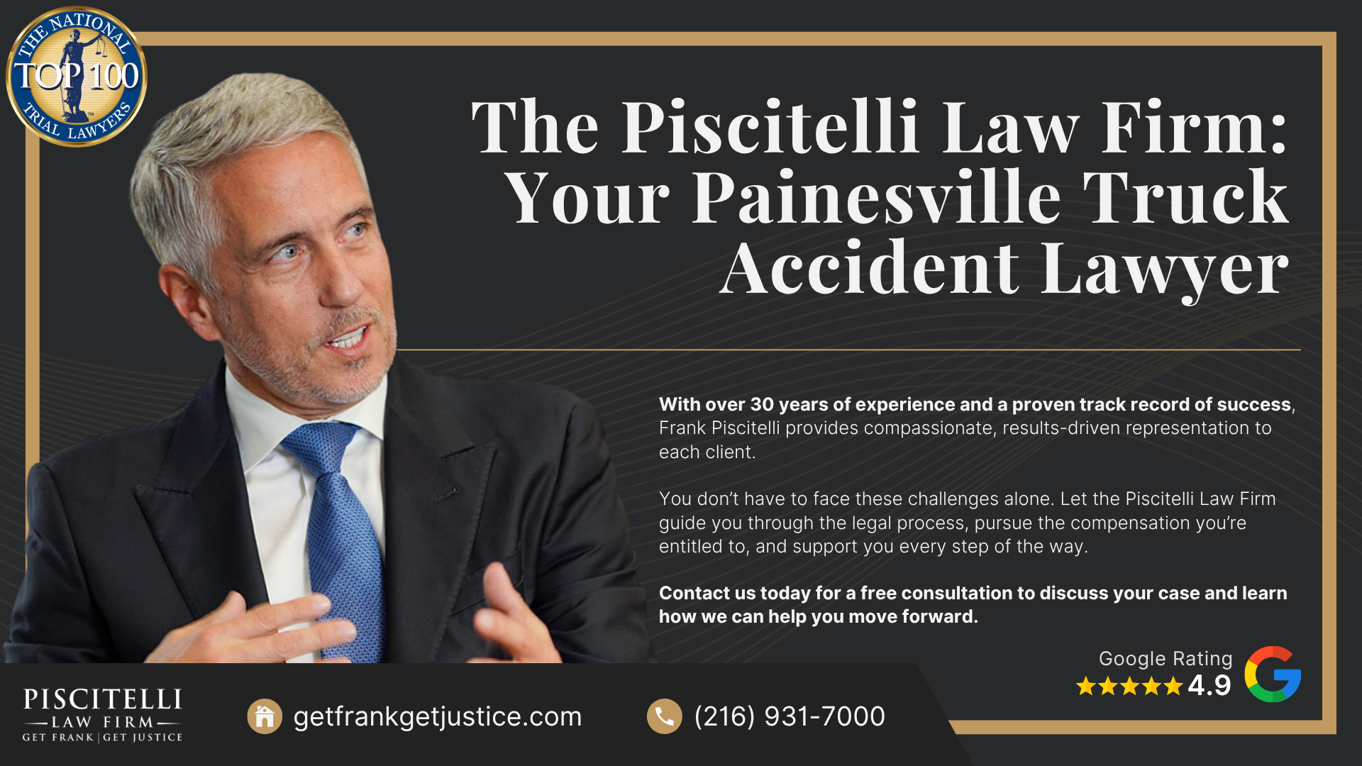 Meet Frank Piscitelli_ One of Painesville's Top Truck Accident Attorneys; What To Do After a Truck Accident in Painesville, OH; Gather Evidence for Your Truck Accident Claim; Common Damages in Truck Accident Claims; Who Can Be Held Liable in a Truck Accident Case; The Legal Process for Truck Accident Cases in Ohio; Common Causes of Truck Accidents; Common Truck Accident Injuries; The Piscitelli Law Firm_ Your Painesville Truck Accident Lawyer