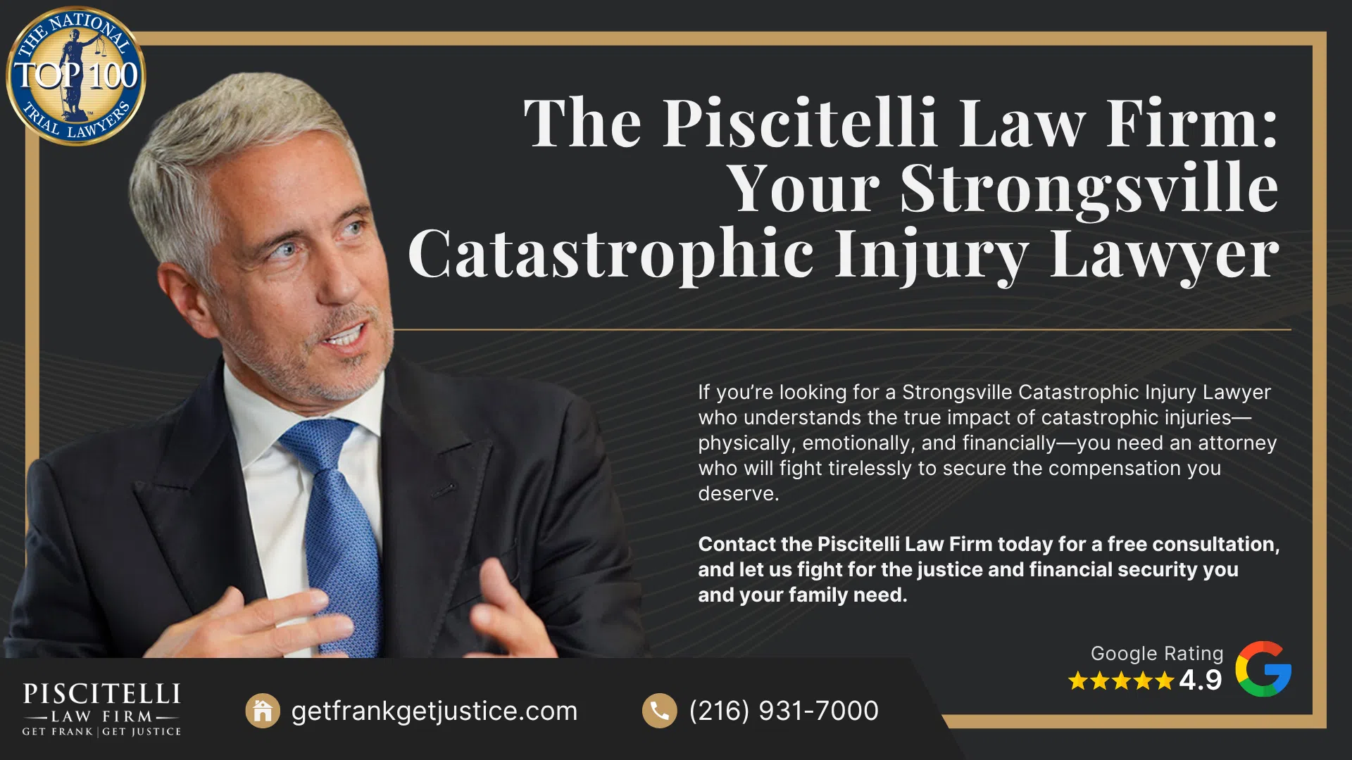 Meet Our Founder and Experienced Personal Injury Attorney_ Frank Piscitelli; The Legal Process for Catastrophic Personal Injury Claims in Ohio; Gathering Evidence for a Catastrophic Injury Lawsuit; Common Damages in Cases Involving Catastrophic Injuries; How Do Catastrophic Injuries Occur; How Do Catastrophic Injuries Occur (2); Do You Qualify for a Catastrophic Injury Lawsuit; The Piscitelli Law Firm_ Your Strongsville Catastrophic Injury Lawyer