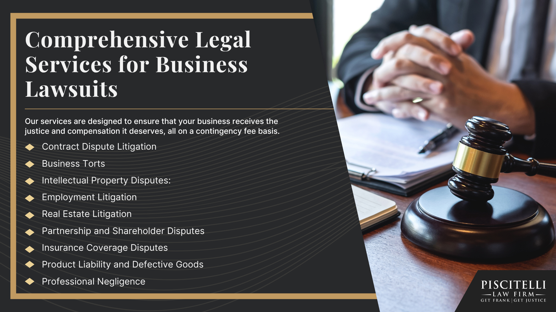 Types of Businesses We Serve; Comprehensive Legal Services for Business Lawsuits