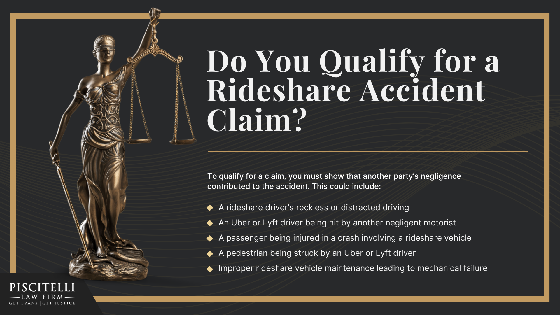 Frank Piscitelli_ One of Garfield Heights' Top Uber & Lyft Accident Attorneys; What to Do After a Car Accident Involving Lyft or Uber Vehicle in Garfield Heights, OH; Gathering Evidence for Rideshare Accident Cases; Damages in a Rideshare Accident Claim; The Legal Process for Rideshare Accident Cases in Ohio; Do You Qualify for a Rideshare Accident Claim