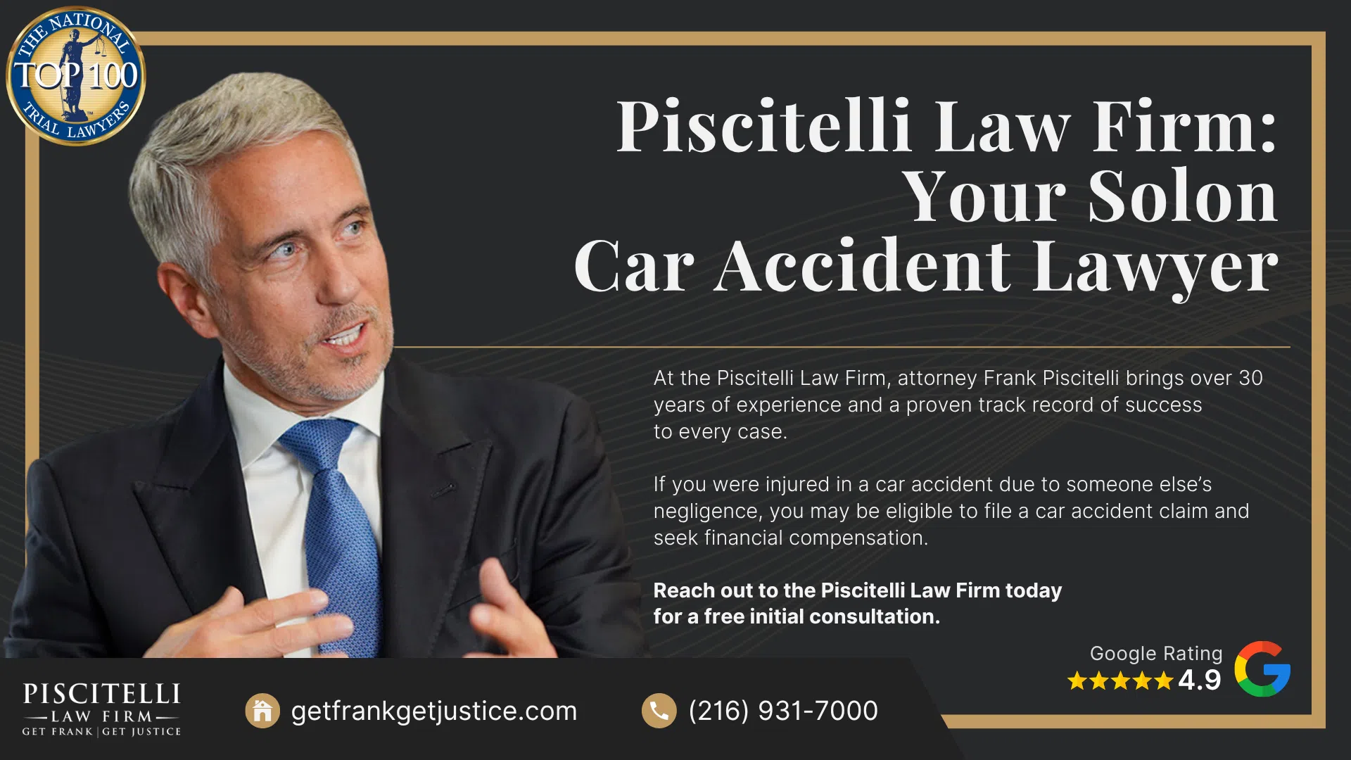 Meet Our Founder and Experienced Car Accident Attorney_ Frank Piscitelli; The Legal Process for Car Accident Claims in Ohio Explained; Gathering Evidence for a Car Accident Claim; Damages in Car Accident Cases Explained; Common Car Accident Injuries; Common Causes of Car Accidents in Maple Heights; Piscitelli Law Firm_ Your Solon Car Accident Lawyer