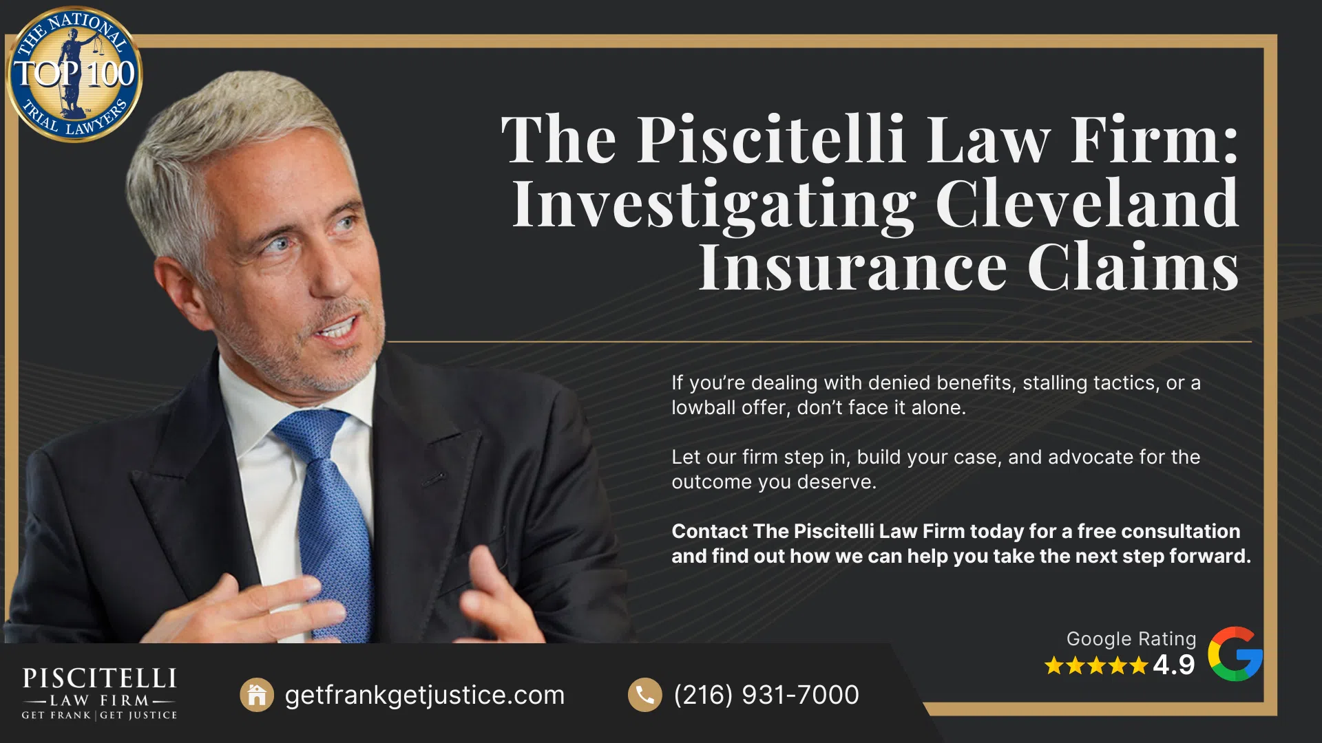 Types of Insurance Claims We Handle at Piscitelli Law Firm; Understanding Ohio Insurance Laws for Car Accidents and Other Personal Injuries; What is the Best Course of Action After a Car Accident or Personal Injury; Gather Evidence for Your Insurance Claim; Possible Damages in a Claim; The Piscitelli Law Firm_ Investigating Cleveland Insurance Claims