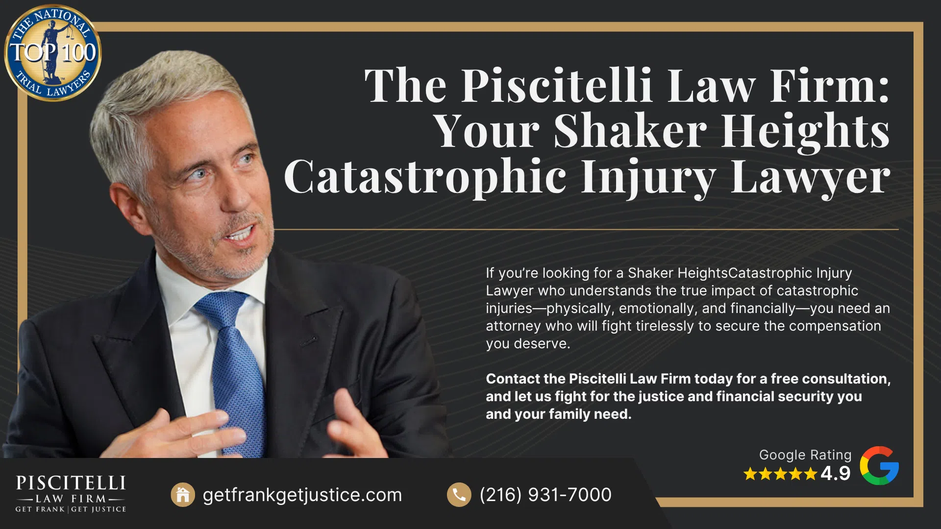 Meet Our Founder and Experienced Personal Injury Attorney_ Frank Piscitelli; The Legal Process for Catastrophic Personal Injury Claims in Ohio; Gathering Evidence for a Catastrophic Injury Lawsuit; Common Damages in Cases Involving Catastrophic Injuries; How Do Catastrophic Injuries Occur; Types of Catastrophic Injuries and Related Health Challenges; Do You Qualify for a Catastrophic Injury Lawsuit; The Piscitelli Law Firm_ Your Shaker Heights Catastrophic Injury Lawyer
