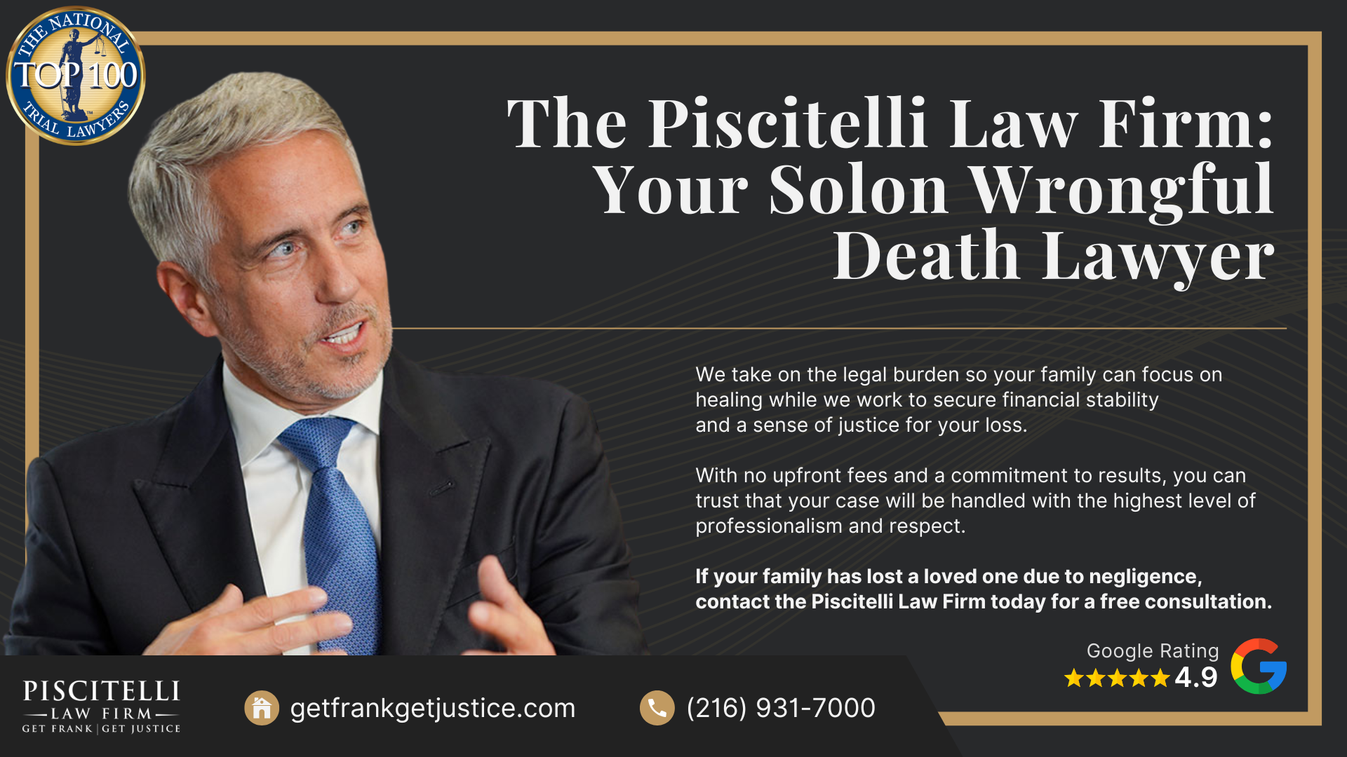 Meet Our Founder and Experienced Wrongful Death Attorney_ Frank Piscitelli; The Legal Process for a Wrongful Death Lawsuit in Ohio Explained; Who Can File a Wrongful Death Claim in Ohio; Actionable Steps to Take After a Wrongful Death in Ohio; Gathering Evidence for a Wrongful Death Lawsuit; Damages in Wrongful Death Cases; Do You Qualify for a Solon Wrongful Death Case; The Piscitelli Law Firm_ Your Solon Wrongful Death Lawyer
