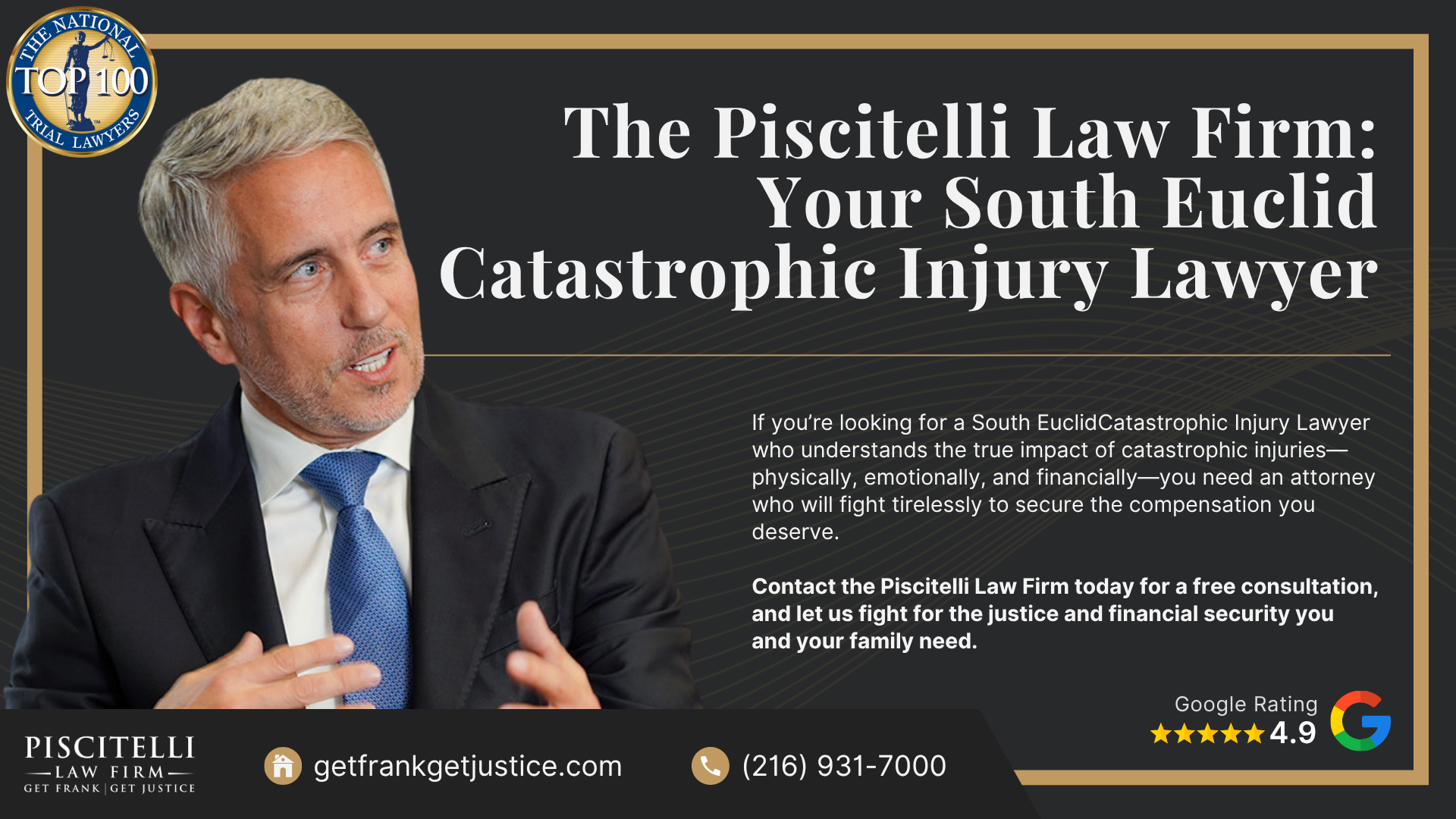 Meet Our Founder and Experienced Personal Injury Attorney_ Frank Piscitelli; The Legal Process for Catastrophic Personal Injury Claims in Ohio; Gathering Evidence for a Catastrophic Injury Lawsuit; Common Damages in Cases Involving Catastrophic Injuries; How Do Catastrophic Injuries Occur; Types of Catastrophic Injuries and Related Health Challenges; Do You Qualify for a Catastrophic Injury Lawsuit; The Piscitelli Law Firm_ Your South Euclid Catastrophic Injury Lawyer