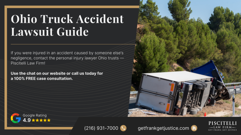 Ohio Truck Accident Lawsuit Guide; Steps to Take After a Truck Accident in Ohio; Why It’s Harder to Protect Evidence in Truck Accident Cases; Who Can Be Held Responsible in an Ohio Truck Accident Case; Most Common Causes of Truck Accidents in Ohio; Common Motorcycle Injuries; Do You Qualify for a Truck Accident Lawsuit; Gathering Evidence for Truck Accident Cases; Damages in Truck Accident Cases; Piscitelli Law Firm_ Ohio Truck Accident Lawyer