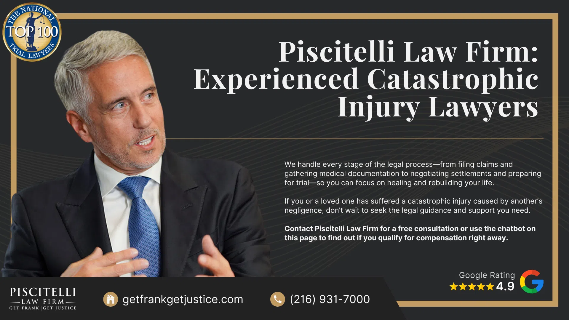 Types of Catastrophic Injuries; Common Causes of Catastrophic Injuries; The Legal Process for Catastrophic Injury Claims in Ohio; Gathering Evidence for a Catastrophic Injury Lawsuit; Damages in Catastrophic Injury Cases; Relevant Ohio Laws for Personal Injury Cases; Piscitelli Law Firm_ Experienced Catastrophic Injury Lawyers