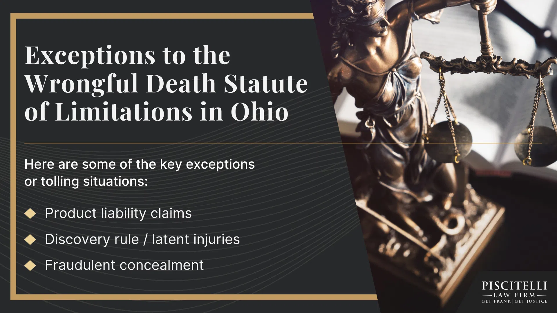 Who Qualifies to File a Wrongful Death Lawsuit in Ohio; What is Considered Wrongful Death in Ohio; Common Examples of Wrongful Death Cases; Ohio's Statute of Limitations for Wrongful Death Claims; Exceptions to the Wrongful Death Statute of Limitations in Ohio