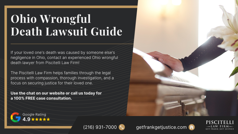 Ohio Wrongful Death Lawsuit Guide; Who Qualifies to File a Wrongful Death Lawsuit in Ohio; What is Considered Wrongful Death in Ohio; Common Examples of Wrongful Death Cases; Ohio's Statute of Limitations for Wrongful Death Claims; Exceptions to the Wrongful Death Statute of Limitations in Ohio; Potential Compensation in Wrongful Death Claims; Do You Qualify to File a Wrongful Death Lawsuit; Gather Evidence for Your Wrongful Death Claim; Piscitelli Law Firm_ Ohio Daycare Injury Lawyer