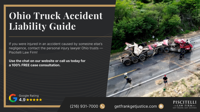 Ohio Truck Accident Liability Guide; Who Qualifies To File A Truck Accident Lawsuit In Ohio?; Who is Liable for a Truck Accident in Ohio; Common Examples of Truck Accident Cases; Steps To Take After A Truck Accident in Ohio; Ohio's Statute Of Limitations For Truck Accident Liability; Potential Compensation In Truck Accident Liability Claims; Do You Qualify To File A Truck Accident Liability Lawsuit; Gather Evidence for Your Truck Accident Liability Claim; Piscitelli Law Firm_ Ohio Truck Accident Lawyer