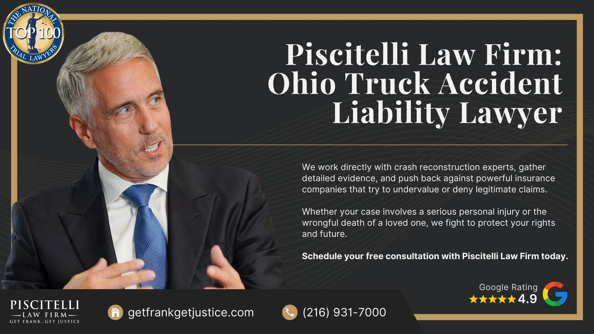 Who Qualifies To File A Truck Accident Lawsuit In Ohio?; Who is Liable for a Truck Accident in Ohio; Common Examples of Truck Accident Cases; Steps To Take After A Truck Accident in Ohio; Ohio's Statute Of Limitations For Truck Accident Liability; Potential Compensation In Truck Accident Liability Claims; Do You Qualify To File A Truck Accident Liability Lawsuit; Gather Evidence for Your Truck Accident Liability Claim; Piscitelli Law Firm_ Ohio Truck Accident Lawyer
