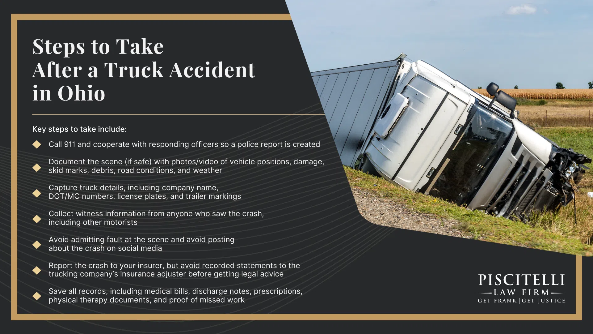 Who Qualifies To File A Truck Accident Lawsuit In Ohio?; Who is Liable for a Truck Accident in Ohio; Common Examples of Truck Accident Cases; Steps To Take After A Truck Accident in Ohio