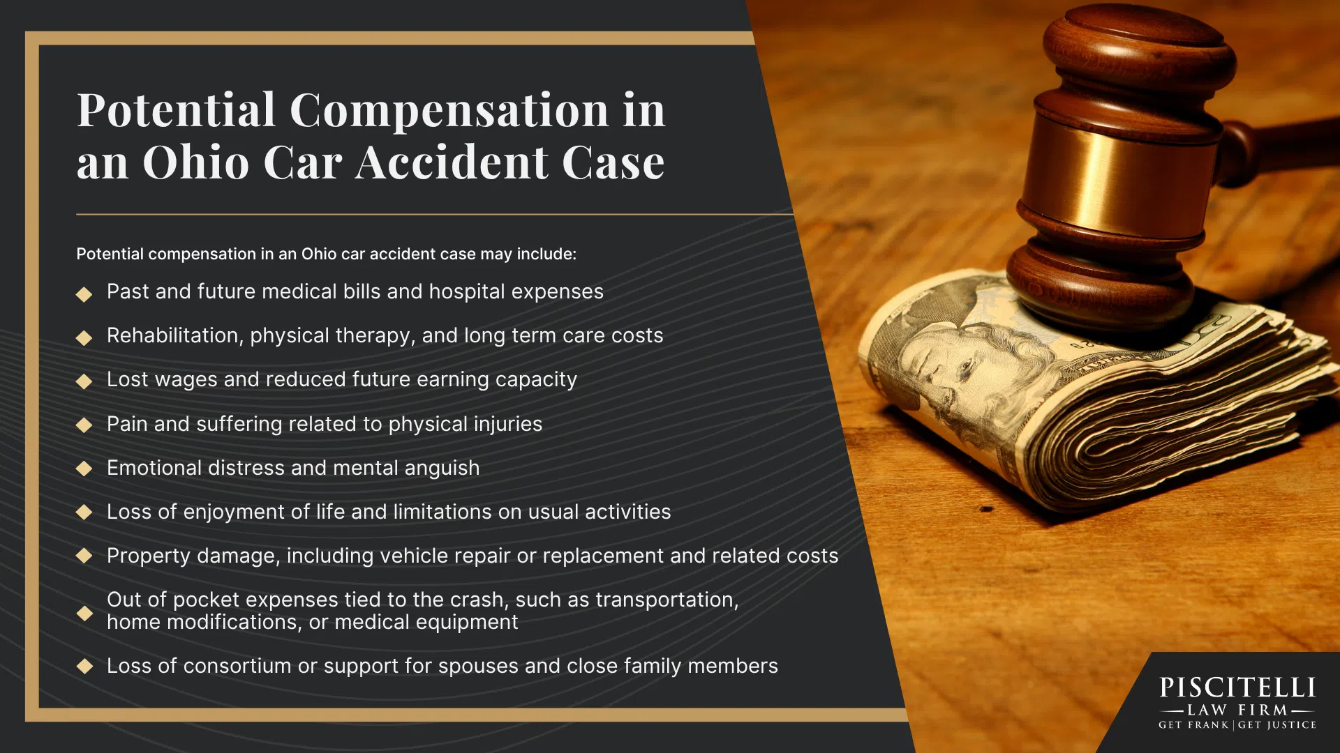 Frank Piscitelli_ Experienced Ohio Car Accident Lawyer; How Much Does It Cost to Hire an Ohio Car Accident Lawyer; Types of Car Accident Cases We Handle; The Legal Process for Car Accident Lawsuits in Ohio; Gathering Evidence for a Car Accident Case; Potential Compensation in an Ohio Car Accident Case