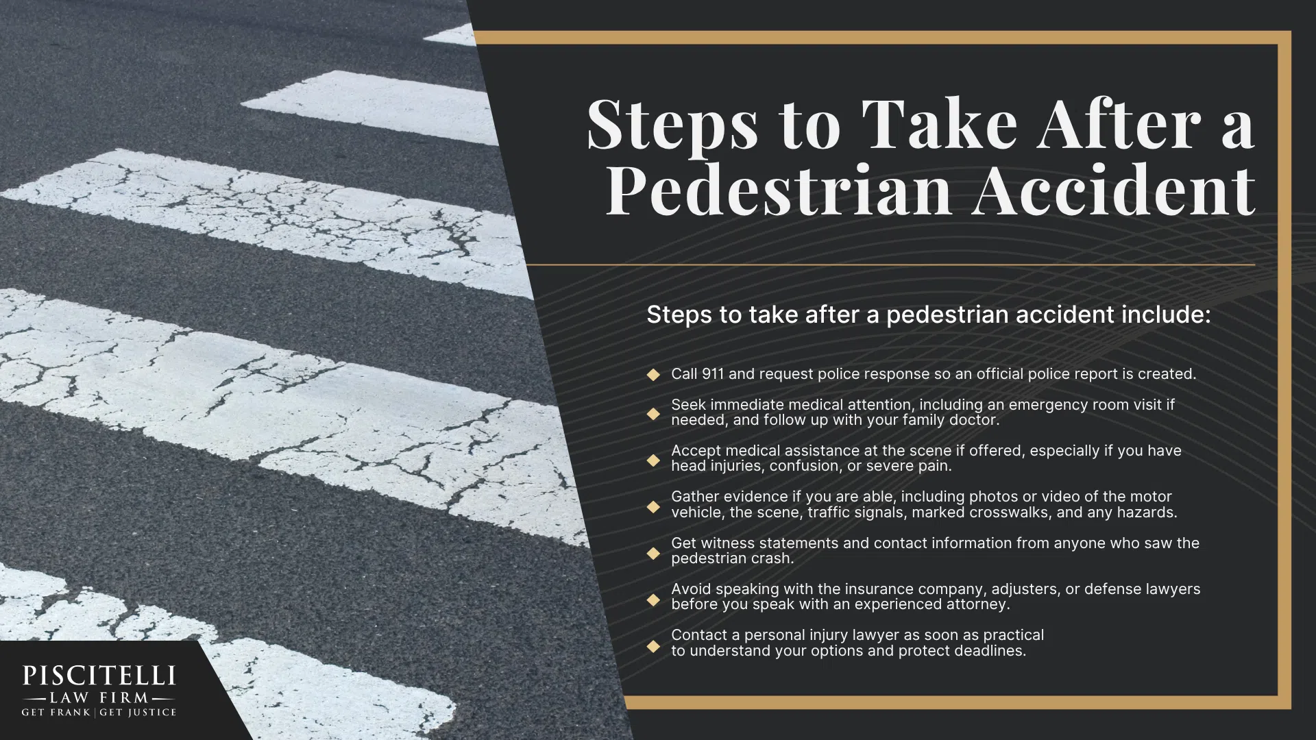 Frank Piscitelli_ Experienced Ohio Pedestrian Accident Lawyer; How Much Does It Cost to Hire an Ohio Pedestrian Accident Lawyer; Filing a Pedestrian Accident Claim; Types of Pedestrian Accident Cases; Ohio Pedestrian Accident Statistics; The Legal Process For Pedestrian Accident Lawsuits In Ohio; Steps to Take After a Pedestrian Accident