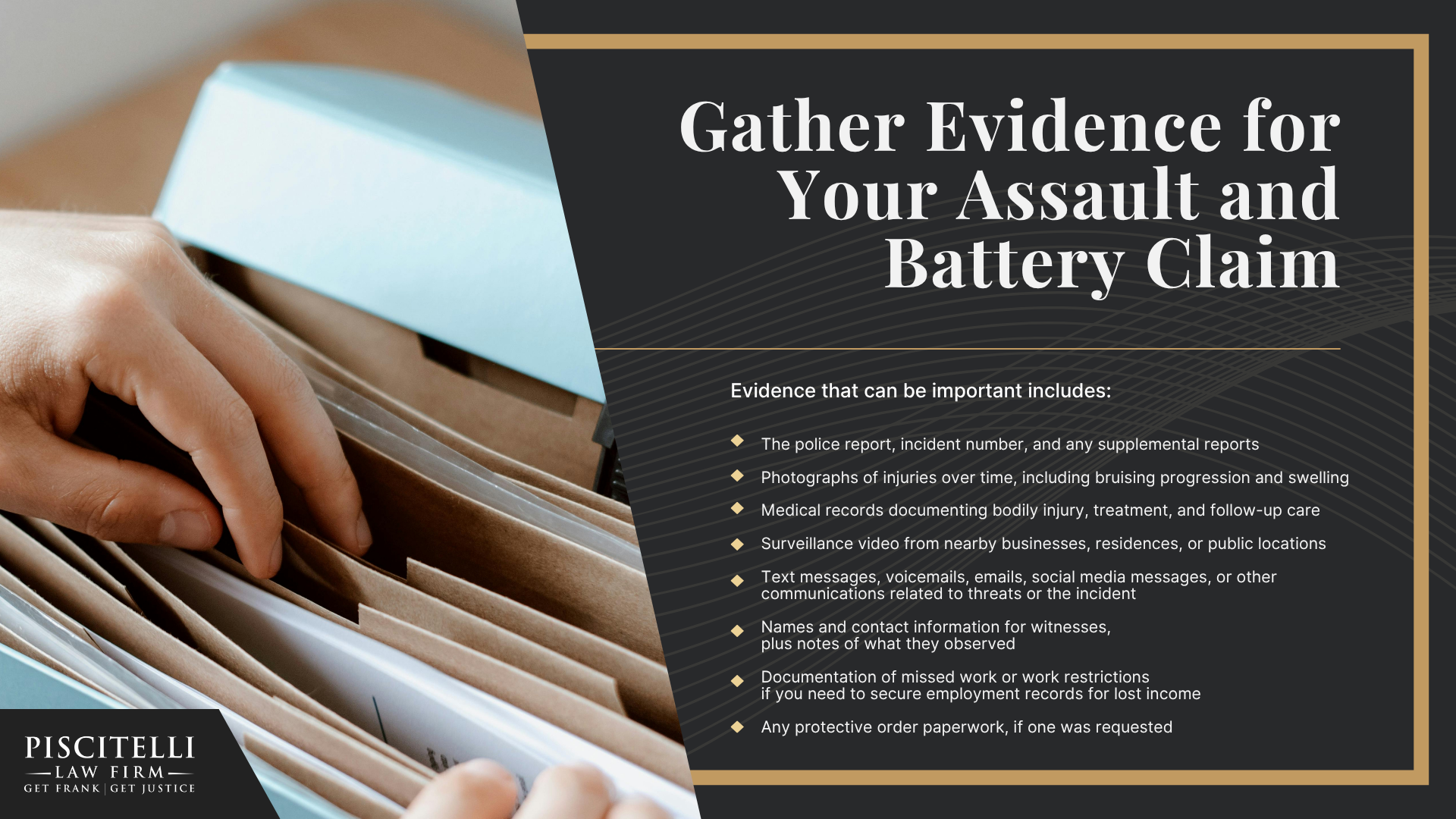 Why Hire a Cleveland Assault and Battery Lawyer; Do You Have an Assault and Battery Case; Who Can Be Held Liable in an Assault and Battery Case; What To Do After an Assault and Battery in Cleveland, OH; Gather Evidence for Your Assault and Battery Claim