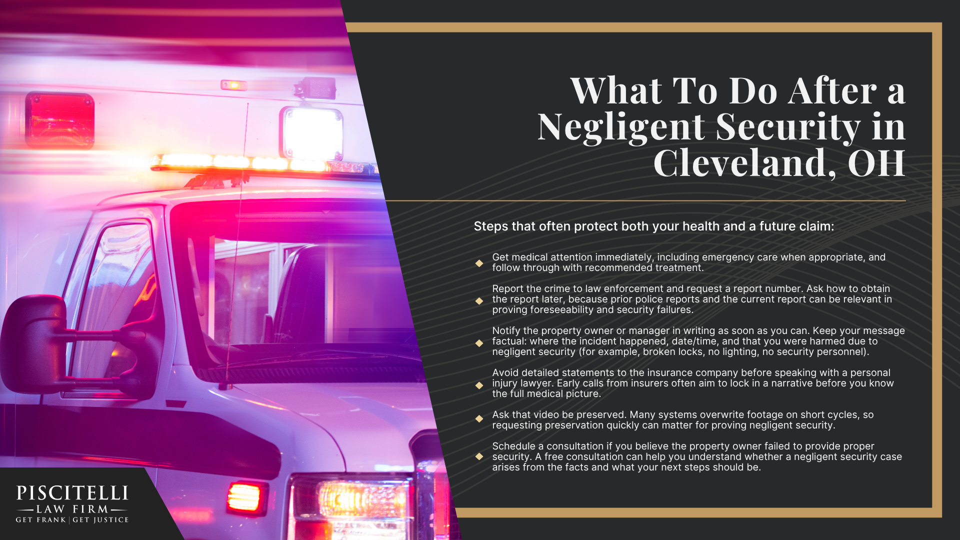 Why Hire a Cleveland Negligent Security Lawyer; Do You Have a Negligent Security Case; Who Can Be Held Liable in a Negligent Security Incident Case; What To Do After a Negligent Security in Cleveland, OH