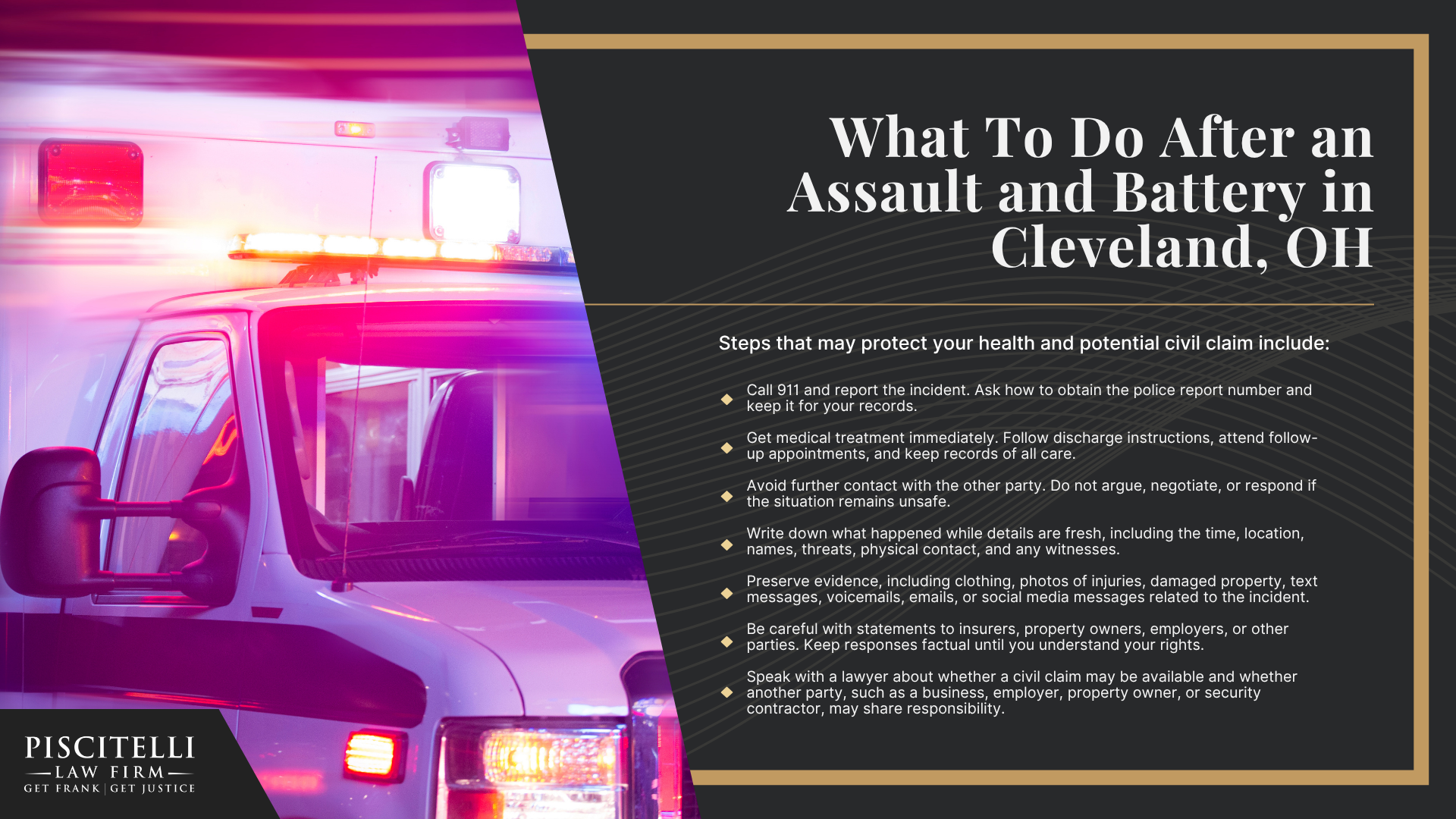 Why Hire a Cleveland Assault and Battery Lawyer; Do You Have an Assault and Battery Case; Who Can Be Held Liable in an Assault and Battery Case; What To Do After an Assault and Battery in Cleveland, OH