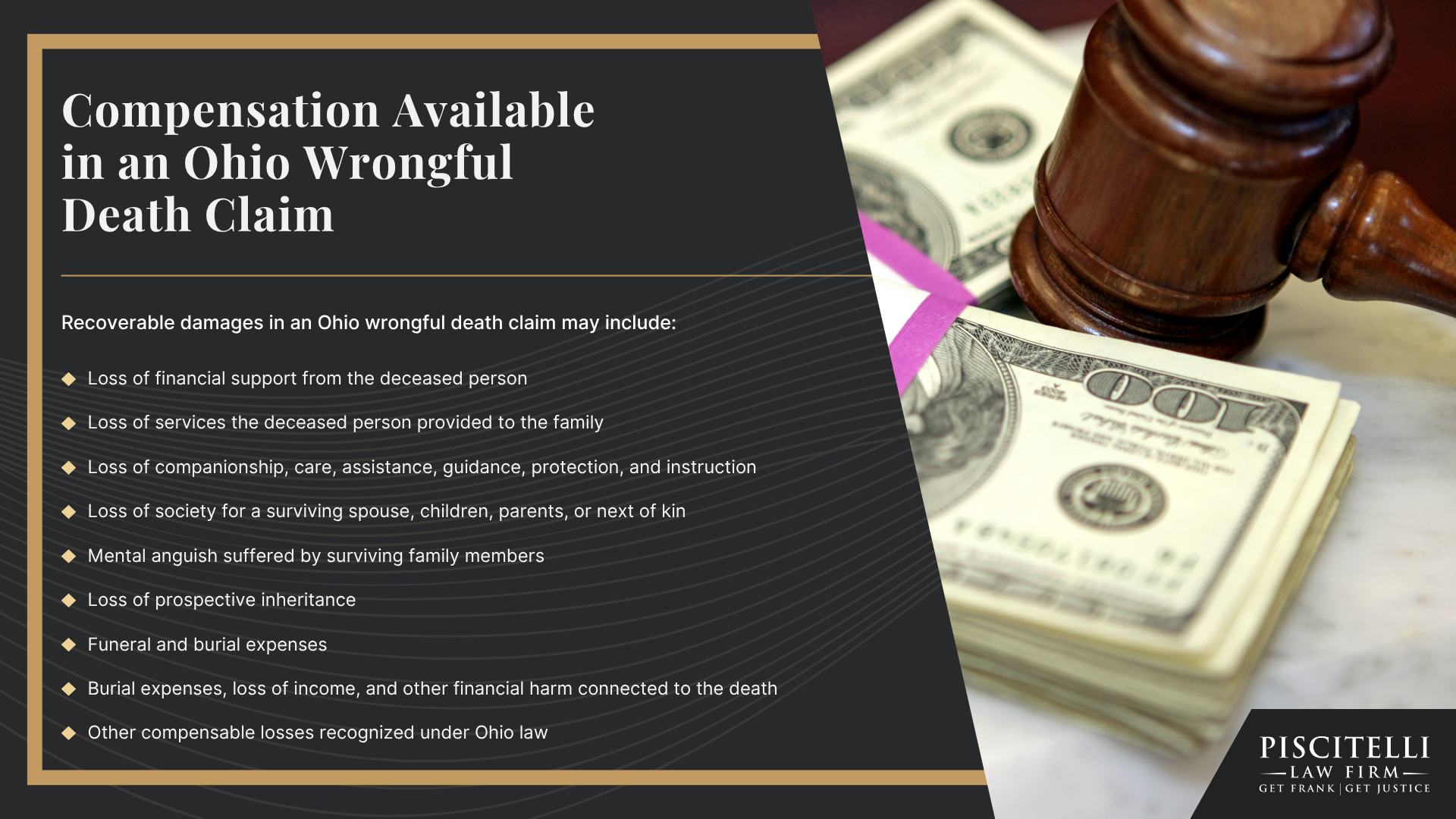 What Is a Wrongful Death Claim in Ohio; Common Causes of Wrongful Death Cases in Ohio; Who Can Be Held Liable for a Wrongful Death in Ohio; Who Can File a Wrongful Death Lawsuit in Ohio; Compensation Available in an Ohio Wrongful Death Claim