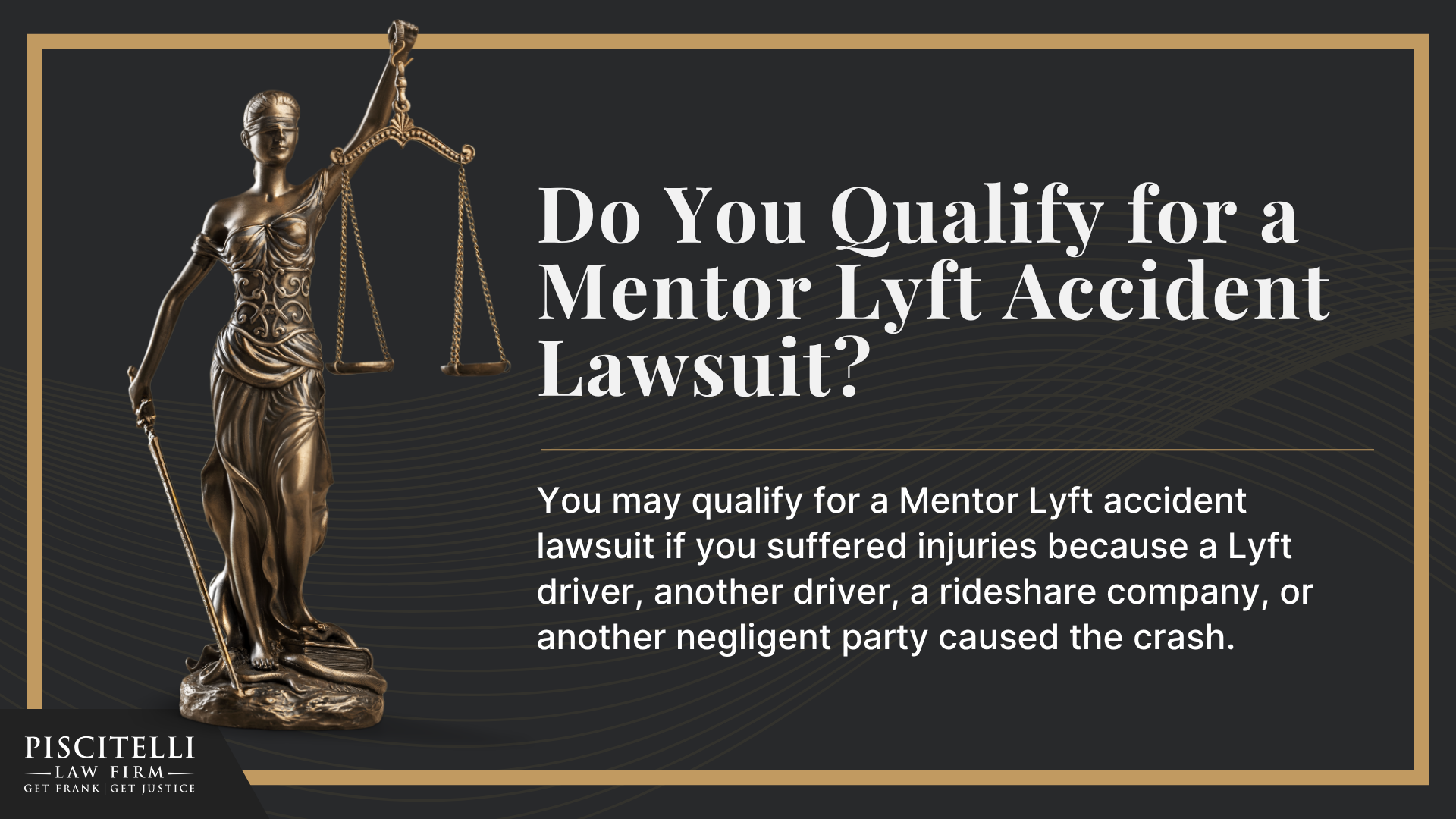 Lyft Accidents in Mentor Can Create Complicated Injury Claims; How Lyft Insurance Works After a Mentor Accident; Common Causes of Lyft Accidents in Mentor; Common Injuries After a Lyft Accident; Who Can Be Held Liable for a Lyft Accident in Mentor; Evidence in Mentor Lyft Accident Cases; How We Can Assist After a Lyft Accident; What to Do After a Lyft Accident in Mentor; How Ohio Law Affects Lyft Accident Claims; Do You Qualify for a Mentor Lyft Accident Lawsuit