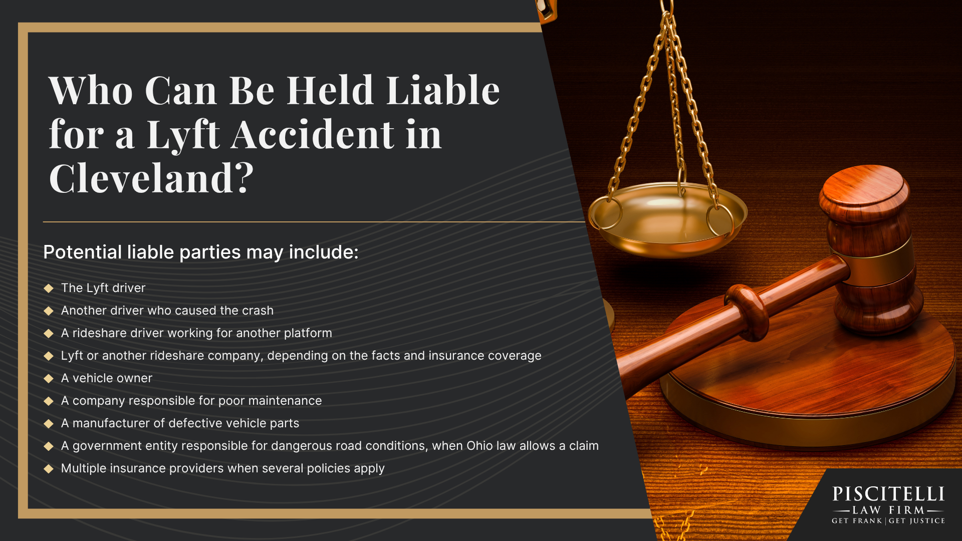 Why Cleveland Lyft Accident Claims Are Different From Other Car Accident Claims; How Lyft Insurance Works After an Accident in Cleveland; Common Causes of Lyft Accidents in Cleveland; Common Injuries After a Lyft Accident; Who Can Be Held Liable for a Lyft Accident in Cleveland